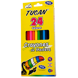 CRAYONES DE MADERA 24 COLORES TUCAN